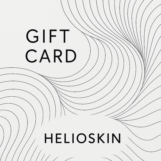 Helioskin gift card with black text on a white background
