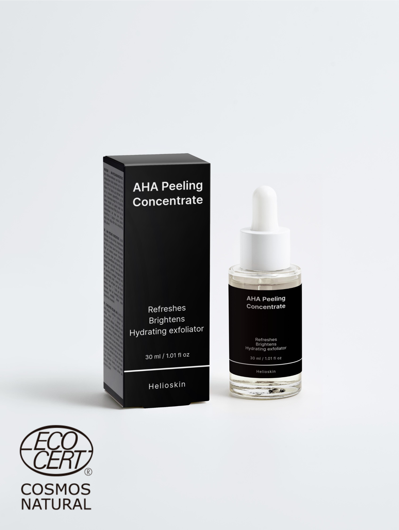 AHA Peeling Concentrate bottle and packaging on a white background