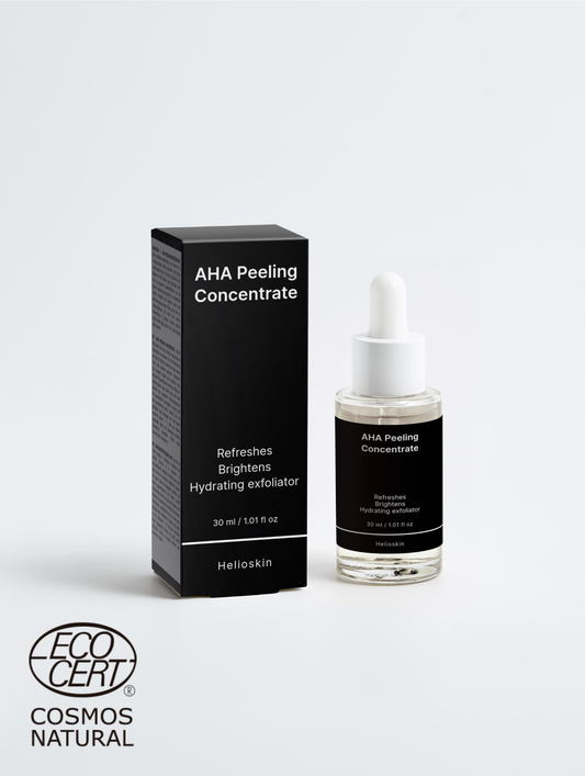 AHA Peeling Concentrate bottle and packaging on a white background