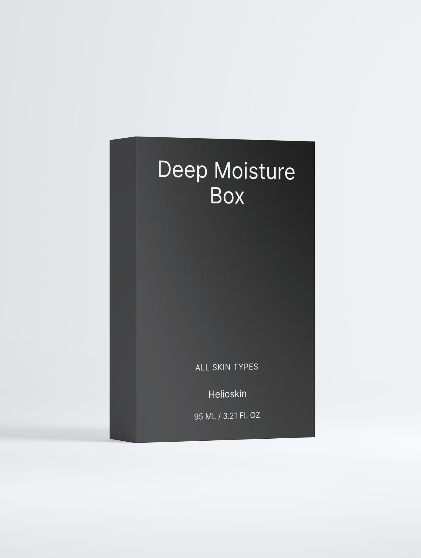 Black box labeled 'Deep Moisture Box' by Helioskin on a light gray background