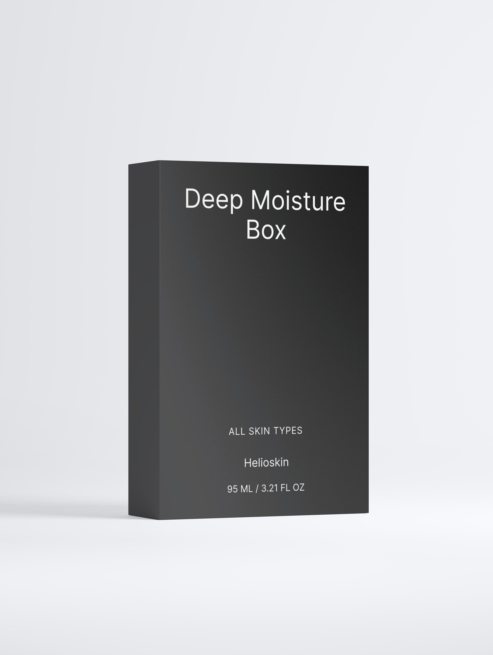 Black box labeled 'Deep Moisture Box' by Helioskin on a light gray background