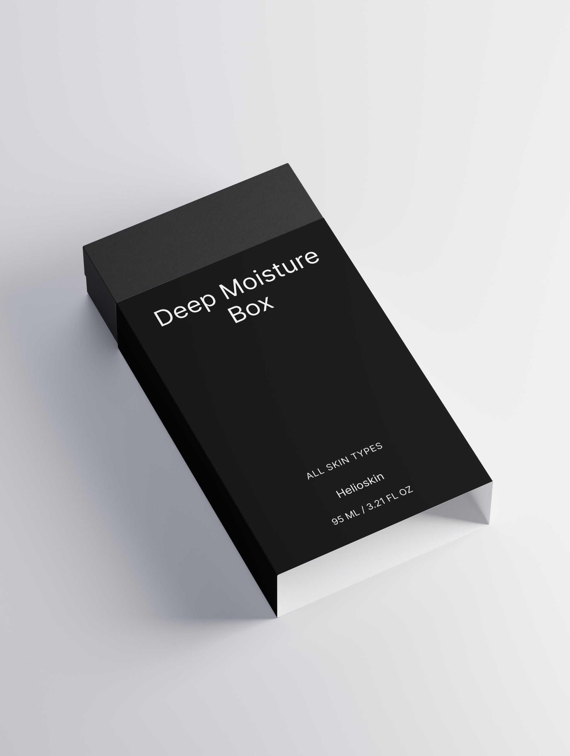 Black 'Deep Moisture Box' packaging on a light gray background